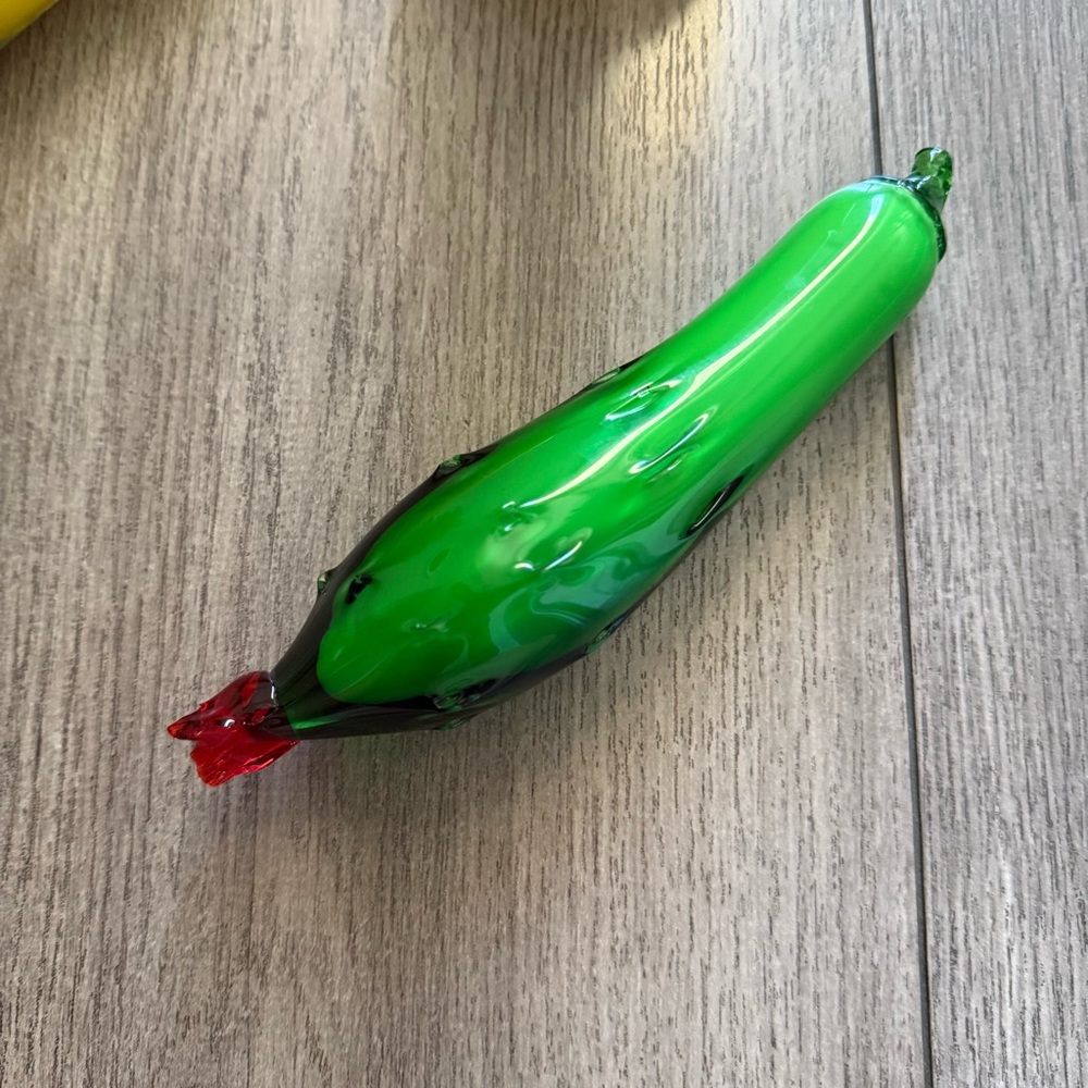 Vintage MCM 3 Piece Hand Blown Fruit & Veggie Glass Bundle - Picture 5 of 9